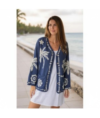 Isla Bonita By SIGRIS Chaqueta de Algodón con Bordados Tropicales