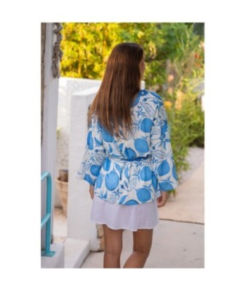 Isla Bonita By SIGRIS Chaqueta de Algodón con Diseño Floral Azul