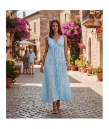 Isla Bonita By SIGRIS Vestido Largo de Algodón con Estampado Floral