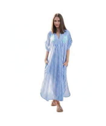 Isla Bonita By SIGRIS Vestido Camisero de Algodón a Rayas