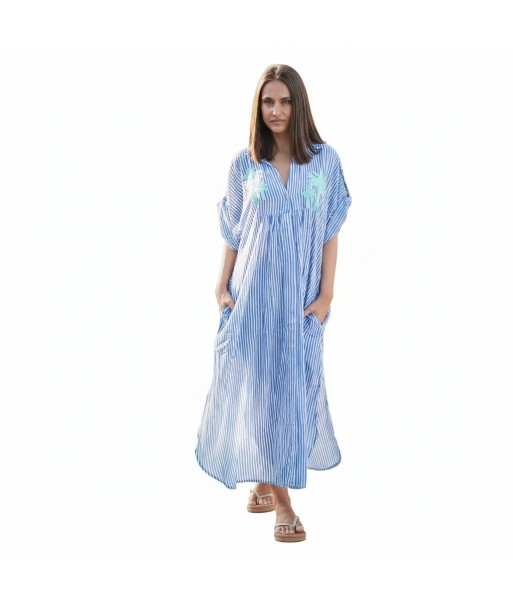 Isla Bonita By SIGRIS Vestido Camisero de Algodón a Rayas