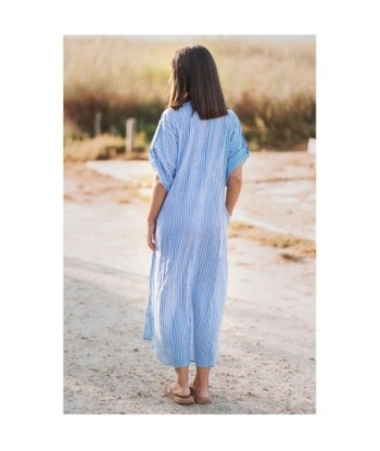 Isla Bonita By SIGRIS Vestido Camisero de Algodón a Rayas