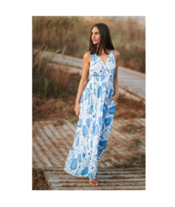 Isla Bonita By SIGRIS Vestido Largo de Algodón con Estampado Floral