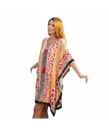 Isla Bonita By SIGRIS Poncho de Algodón Colorido con Detalle de Borlas