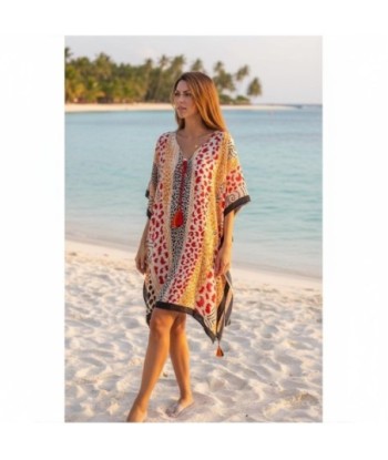 Isla Bonita By SIGRIS Poncho de Algodón Colorido con Detalle de Borlas