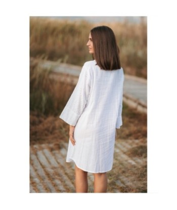 Isla Bonita By SIGRIS Vestido Camisero de Algodón 100% con Detalles Bordados