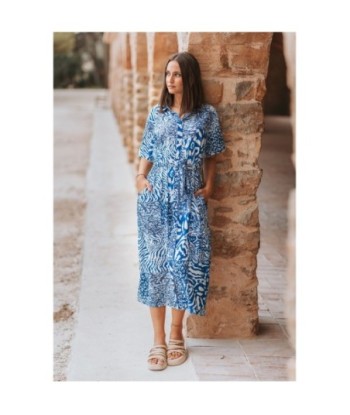 Vestido Largo Midi Lila Mujer - Estilo Animal Print - Moda Mujer Elegante para Fiesta y Ocasiones Especiales
