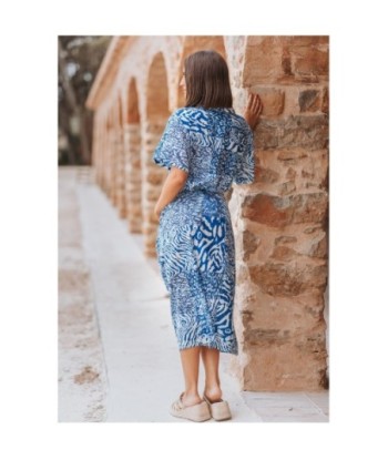 Vestido Largo Midi Lila Mujer - Estilo Animal Print - Moda Mujer Elegante para Fiesta y Ocasiones Especiales