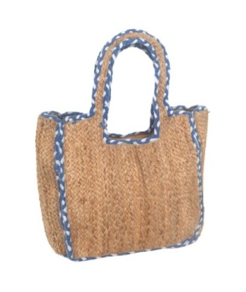 Isla Bonita By SIGRIS Bolso de Yute Natural con Asas Trenzadas Azul