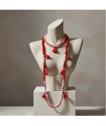 Isla Bonita By SIGRIS Collar Boho Chic de PVC y Algodón con Borlas