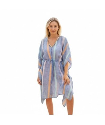 Isla Bonita By SIGRIS Poncho de Algodón con Rayas Multicolores