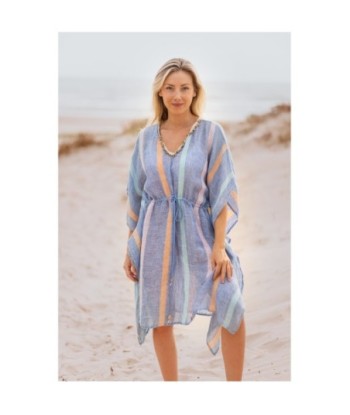 Isla Bonita By SIGRIS Poncho de Algodón con Rayas Multicolores