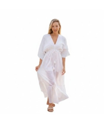 Isla Bonita By SIGRIS Vestido Largo de Verano 100% Algodón con Detalles Bordados
