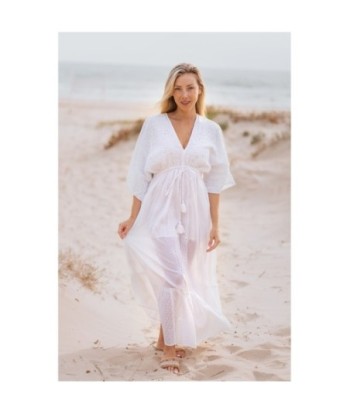 Isla Bonita By SIGRIS Vestido Largo de Verano 100% Algodón con Detalles Bordados