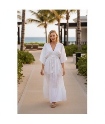 Isla Bonita By SIGRIS Vestido Largo de Verano 100% Algodón con Detalles Bordados