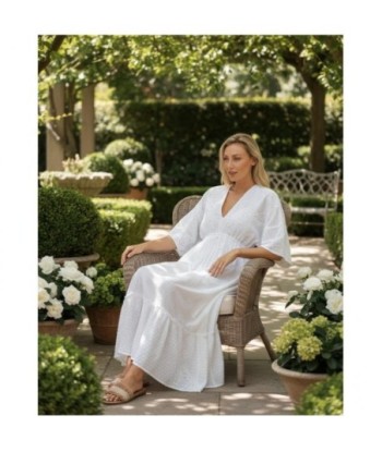 Isla Bonita By SIGRIS Vestido Largo de Verano 100% Algodón con Detalles Bordados