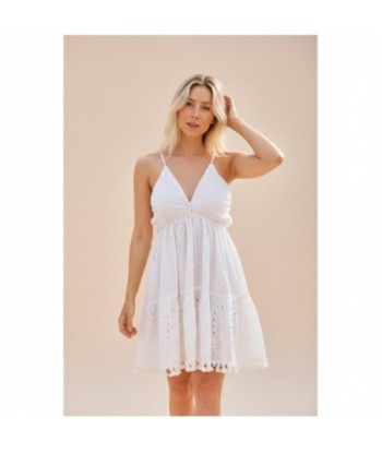Isla Bonita By SIGRIS Vestido Corto de Algodón 100% con Detalles Elegantes