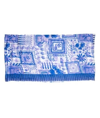 Isla Bonita By SIGRIS Pareo de Algodón con Estampado Abstracto en Tonos Azules