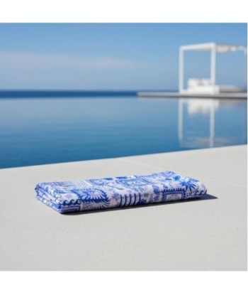 Isla Bonita By SIGRIS Pareo de Algodón con Estampado Abstracto en Tonos Azules