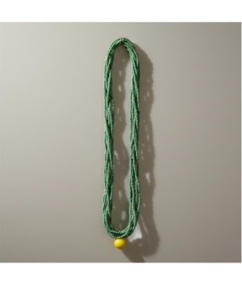 Isla Bonita By SIGRIS Collar de Algodón Verde con Detalle Amarillo