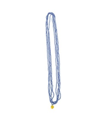 Isla Bonita By SIGRIS Collar de Algodón Azul con Detalle Amarillo