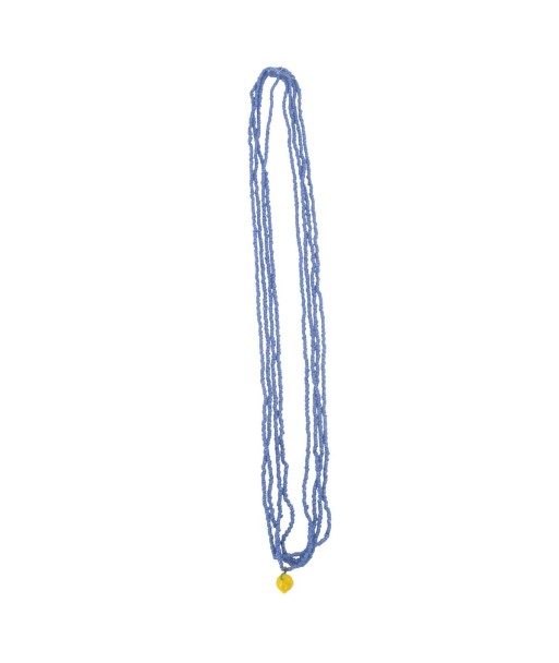 Isla Bonita By SIGRIS Collar de Algodón Azul con Detalle Amarillo