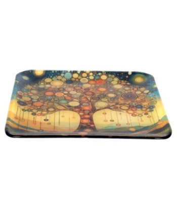 Plato Árbol Vida de Vidrio Decorativo - Estilo Moderno