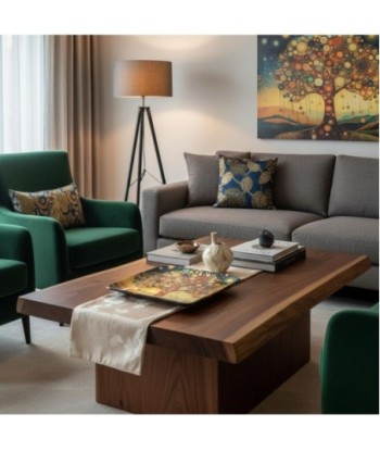 Plato Árbol Vida de Vidrio Decorativo - Estilo Moderno