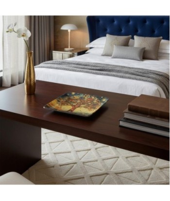 Plato Árbol Vida de Vidrio Decorativo - Estilo Moderno