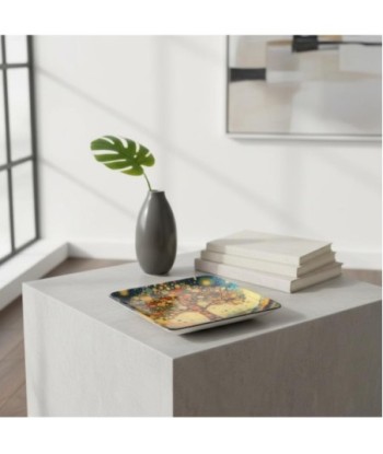 Plato Árbol Vida de Vidrio Decorativo - Estilo Moderno