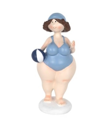 Figura de Bañista de Resina con Balón | Decoración Creativa