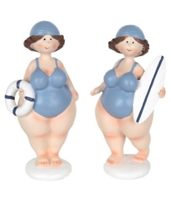 Figura de Bañista 2U en Resina - Decoración Alegre para Hogar
