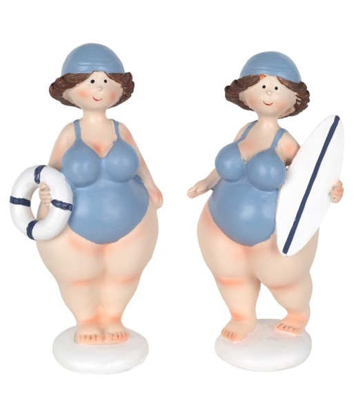 Figura de Bañista 2U en Resina - Decoración Alegre para Hogar