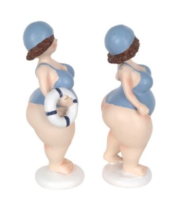 Figura de Bañista 2U en Resina - Decoración Alegre para Hogar