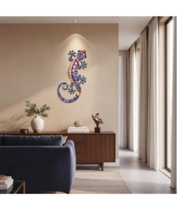 Adorno Pared Lagarto S de Metal Color Lila | Decoración Jardín Moderna y Colorida
