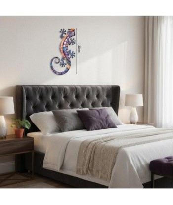 Adorno Pared Lagarto S de Metal Color Lila | Decoración Jardín Moderna y Colorida