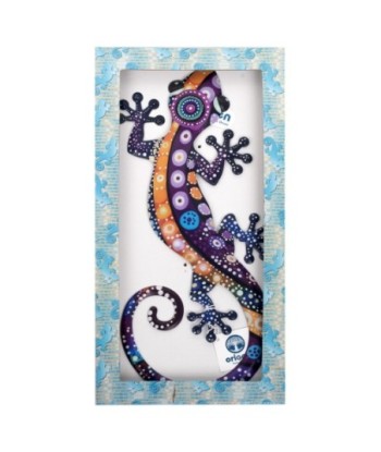 Adorno Pared Lagarto L de Metal, Colorido, Ideal para Jardín y Terraza