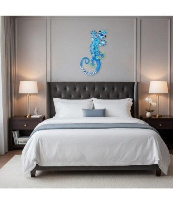Adorno Pared Lagarto S de Metal, Azul, Decorativo y Colorido