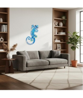 Adorno Pared Lagarto L de Metal - Estilo Colorido para Jardín