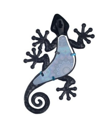 Adorno Pared Lagarto S de Metal - Color Azul, Decorativo y Original