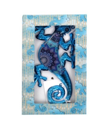 Adorno Pared Lagarto S de Metal - Color Azul, Decorativo y Original