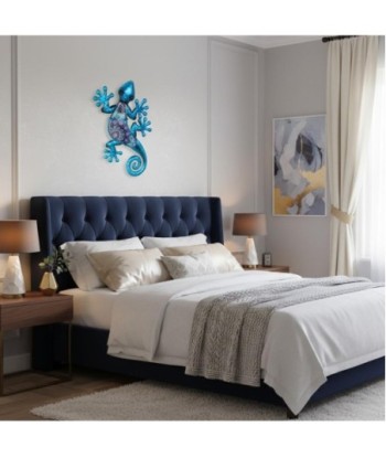 Adorno Pared Lagarto S de Metal - Color Azul, Decorativo y Original