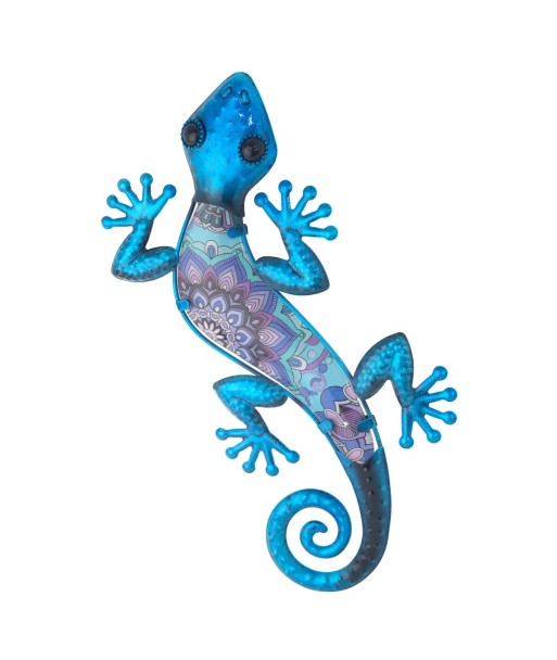 Adorno Pared Lagarto L de Metal - Diseño Colorido y Decorativo