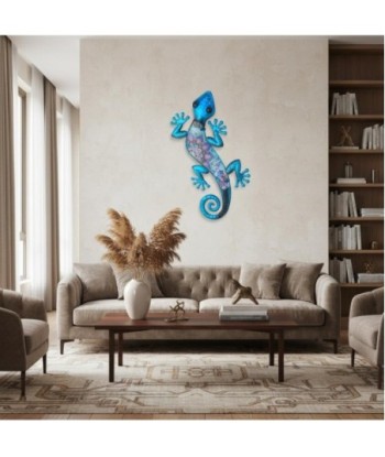 Adorno Pared Lagarto L de Metal - Diseño Colorido y Decorativo