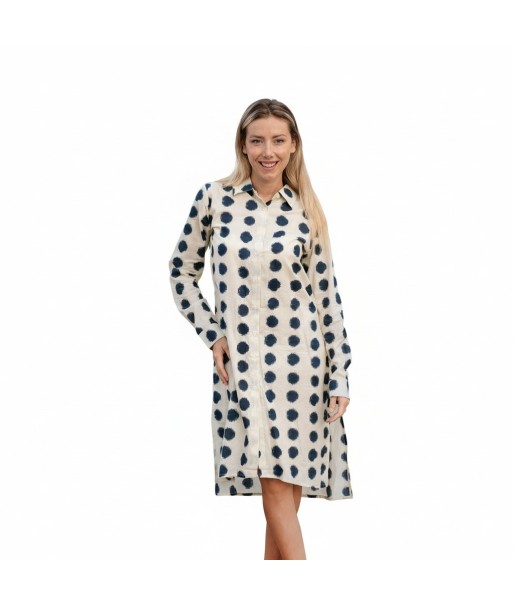 Isla Bonita By SIGRIS Vestido Camisero de Algodón con Diseño de Lunares