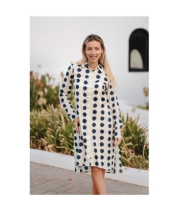 Isla Bonita By SIGRIS Vestido Camisero de Algodón con Diseño de Lunares