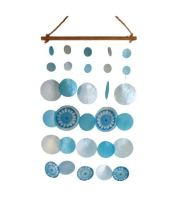 Colgante decorativo de resina azul con diseño floral