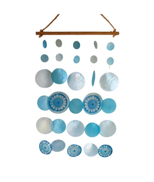 Colgante decorativo de resina azul con diseño floral