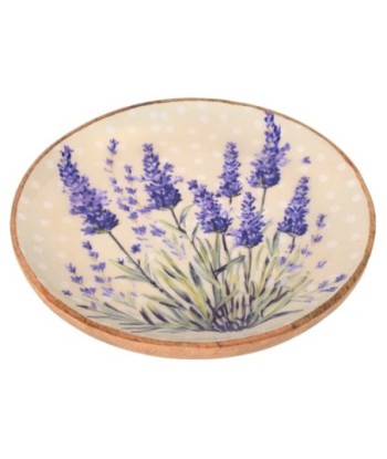 Plato Lavanda L de Madera y Resina con Diseño Floral Vintage
