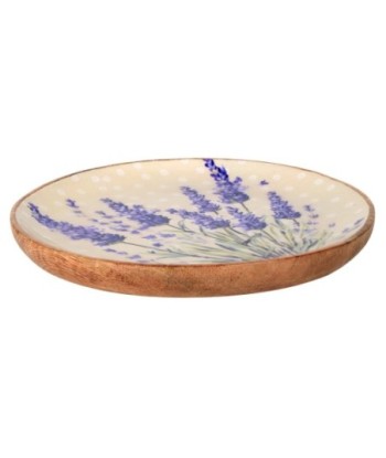 Plato Lavanda L de Madera y Resina con Diseño Floral Vintage